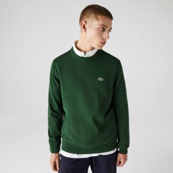 Lacoste Organic Cotton Crew Neck Sweater Pánské - Svetr Zelene | CZ-MlcpaF